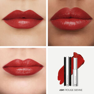 View 7 - LE ROUGE INTERDIT SATIN - Il nuovo rossetto dal finish satinato con 24 ore di idratazione<sup>1</sup> e 6 ore di colore luminoso ad alto impatto<sup>2</sup> in una custodia in vera pelle. GIVENCHY - ROUGE SIENNE - P000257